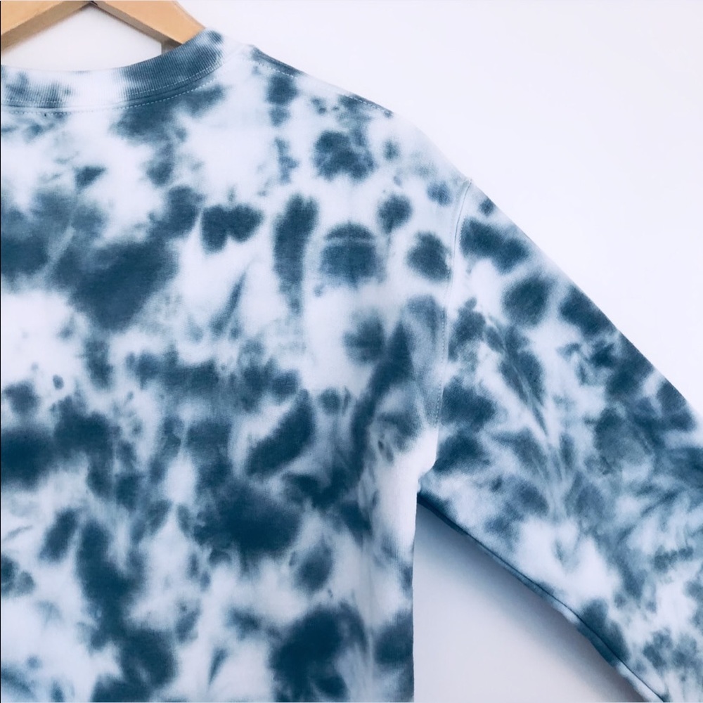 Custom Tie Dye Grey Blue Crewneck NEW - Picture 3 of 13